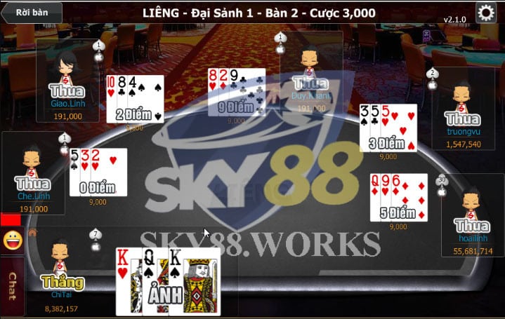 cách tính điểm bài liêng