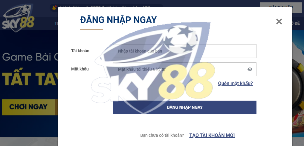 Sky88 có cách đăng nhập vô cùng đơn giản và nhanh chóng