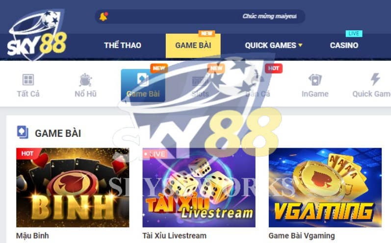 Sky88 có rất nhiều tựa game hay, hấp dẫn