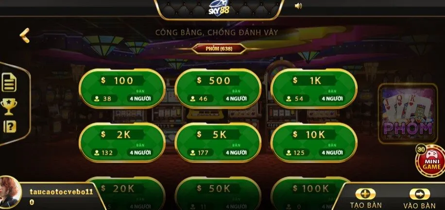 phỏm sky88 là game bài sky88 dễ thắng