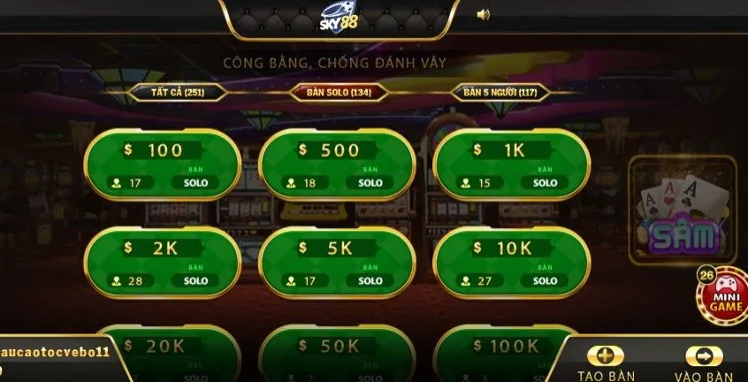 sâm là game bài sky88 dễ thắng