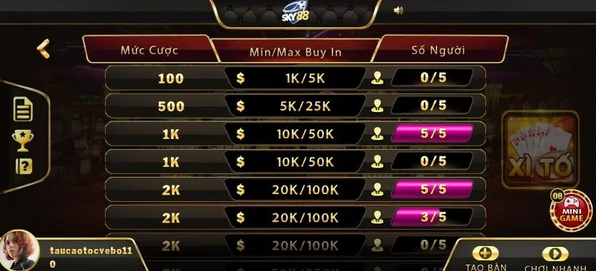 sky88 được yêu thích bởi nhiều mức đặt cược